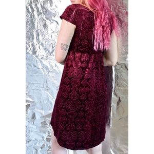 babydoll red velvet dress